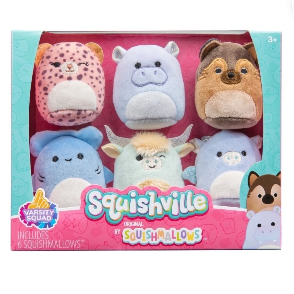 Squishmallow 6 pack Varsity Squad ultra soft plush toys